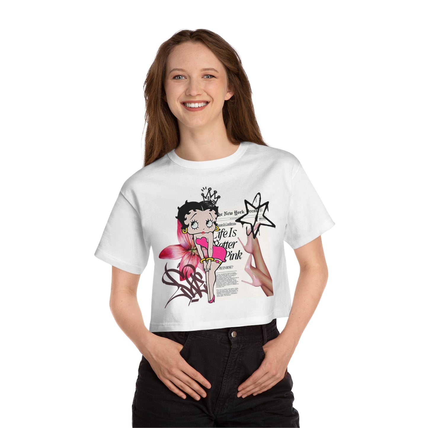 Betty Boop Graphic Cropped Tee