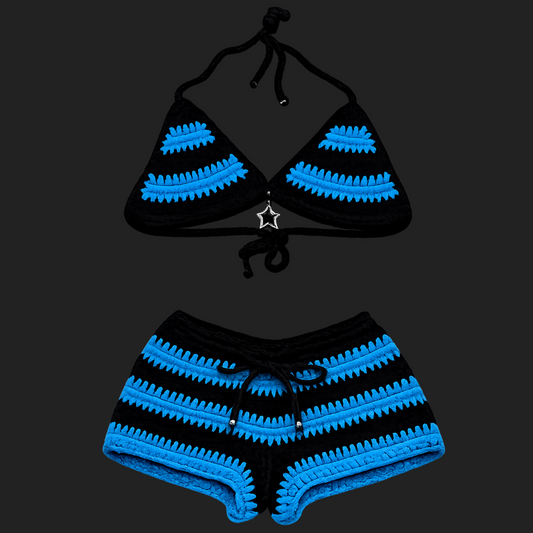 “ELECTRIC REBEL” Crochet Short Set