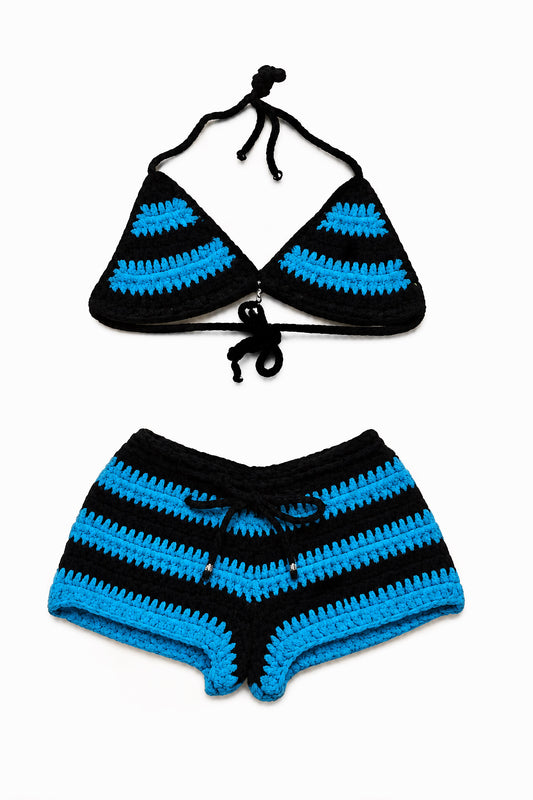 “ELECTRIC REBEL” Crochet Short Set
