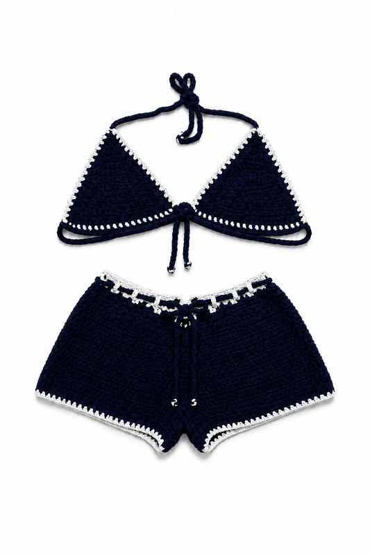 “COASTAL CRUSH” Crochet Short Set