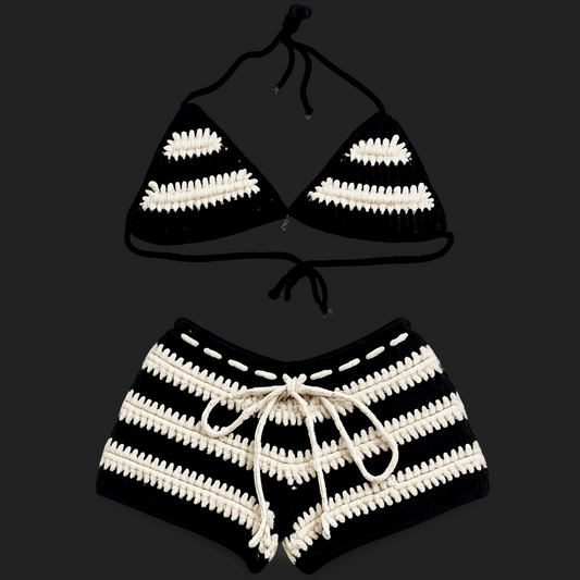 “DOWNTOWN DOLL” Crochet Short Set