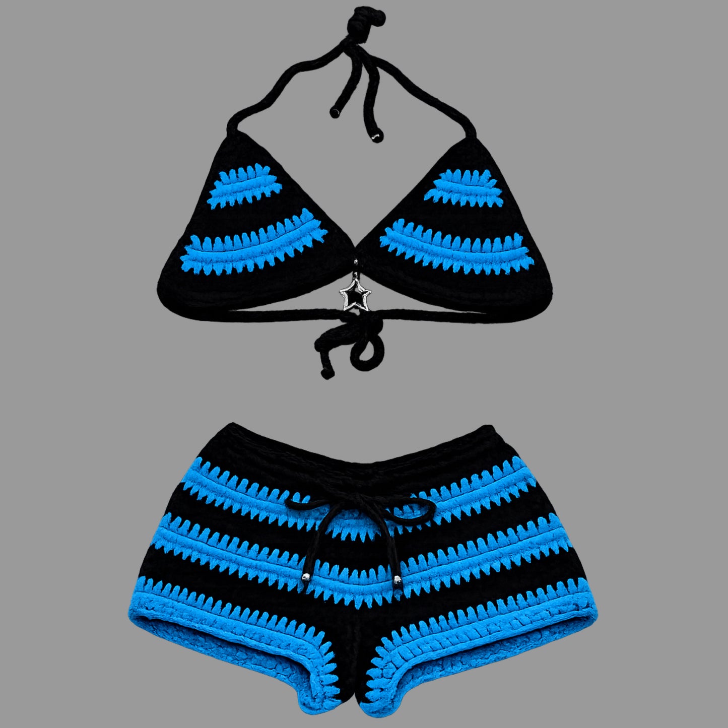 “ELECTRIC REBEL” Crochet Short Set