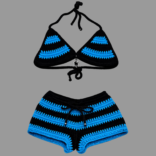 “ELECTRIC REBEL” Crochet Short Set