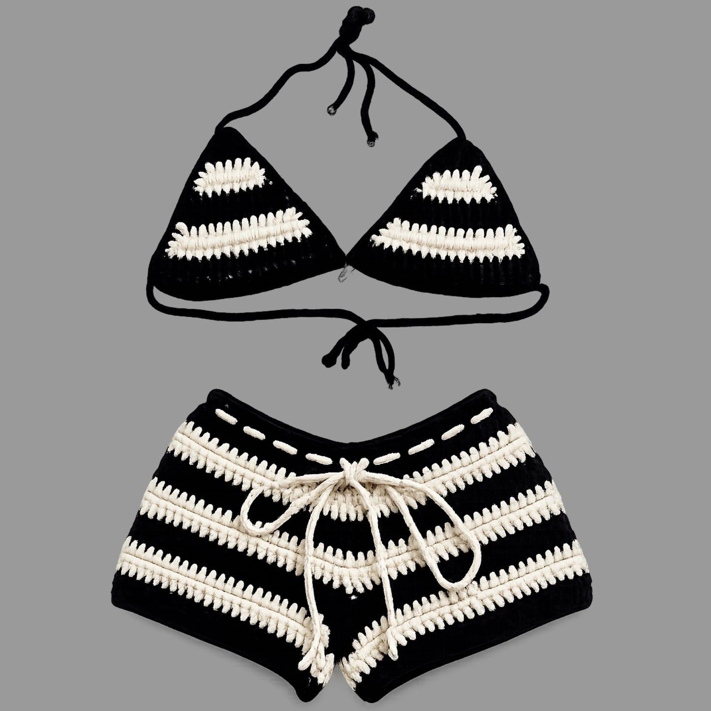 “DOWNTOWN DOLL” Crochet Short Set